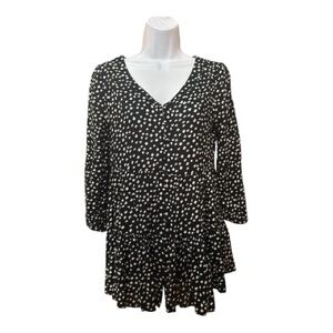 ANTHROPOLOGIE MAEVE Chic Black & White  Dress Fit & Flare XSMALL Flowy